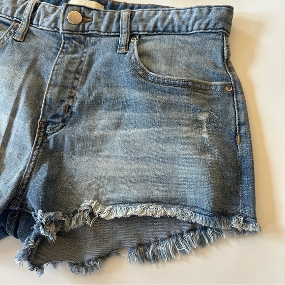 H&M Blue Denim Jean Shorts Distressed Relaxed Fit Size 4 - Picture 6 of 13